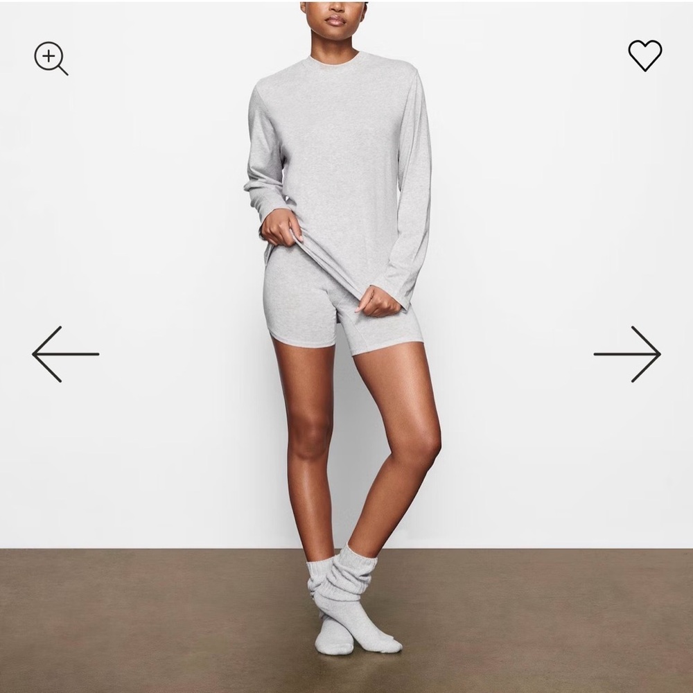 SKIMS Heather Gray Boyfriend Lounge Set